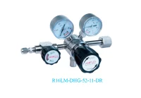 Регулятор баллонный одноступенчатый AMFLO R16BBF никелированная латунь 3х портовый с 1-м манометром на низкое давление, давление на входе до 206 бар. CV-0.08